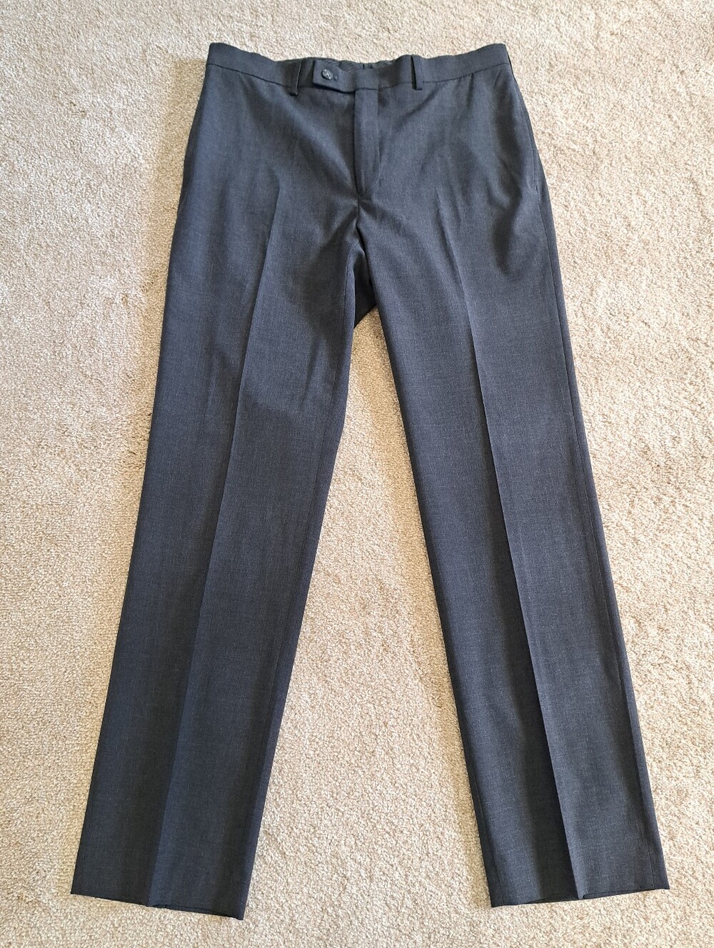 Calvin Klein Men's Dark Gray Dress Pants Size 34x32 Wool Blend Straight Leg Pant